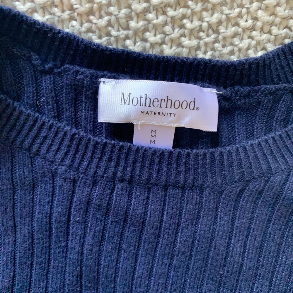 Motherhood Navy Ribbed Sweater - Picture 2 of 3